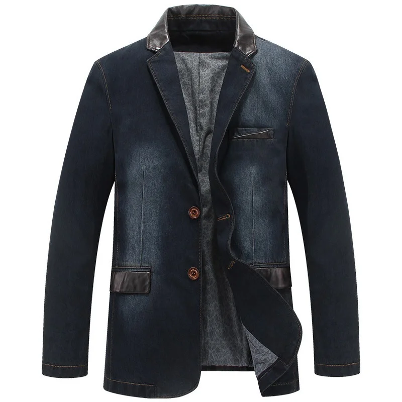 Denim blazer men suit male jeans mens denim blazers for work TA815in