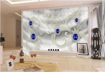 

3d wallpaper for room Sapphire roll pattern background wall mural 3d wallpaper living style wallpaper