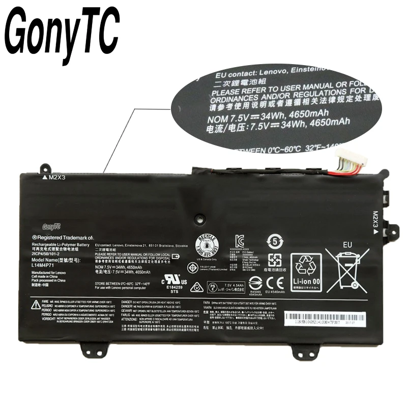 GPNYTC новая настоящая аккумуляторная батарея для ноутбука L14M4P71 lenovo Yoga3 11 5Y10c (U) Yoga 3