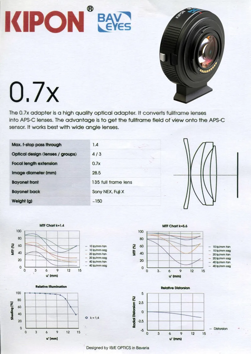 KIPON для EF-FX AF EF объектив для Fujifilm X mount Авто фокус 0.7X редуктор адаптер