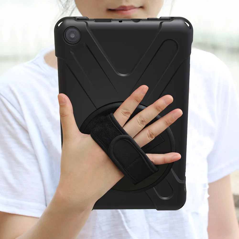 Для Samsung Galaxy Tab S3 9,7 SM-T820 T825 чехол для планшета силиконовый+ PC подставка жесткий чехол с запястье+ плечевой ремень