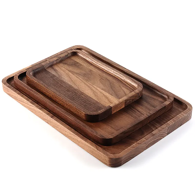 

Food Serving Tray, Walnut Wood Vintage Butler Breakfast Tray, Best Kitchen Storge Board for Meat Cheese and Vegetables