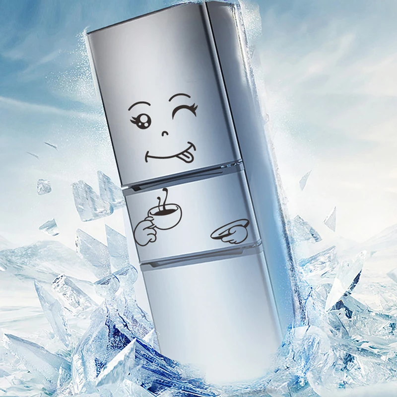 Cute Sticker Fridge Home Decor Sticker Face Kitchen Wall Sticker Art Face Smiley Wall Decal Refrigerator Decal DIY Art Poster