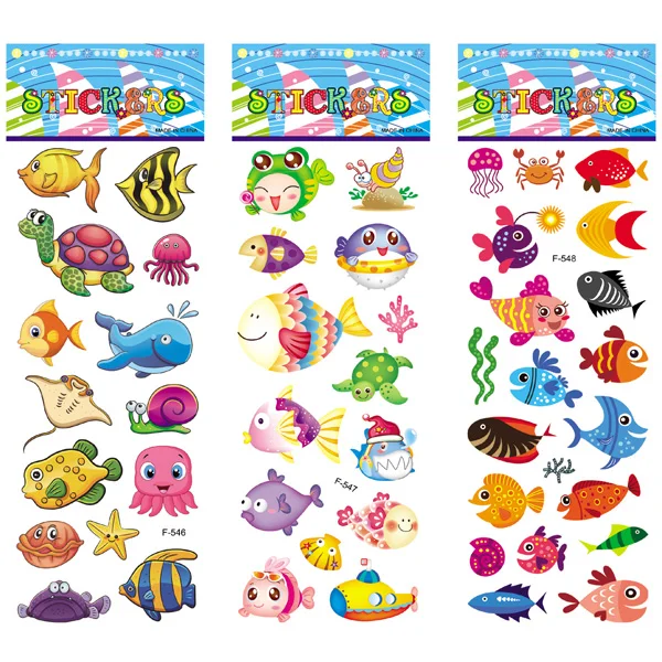 12 листов/упаковка, детские наклейки s Toy, креативные милые морские животные, рыбы, ПВХ наклейки для DIY скрапбукинга, дневник, наклейка для телефона s