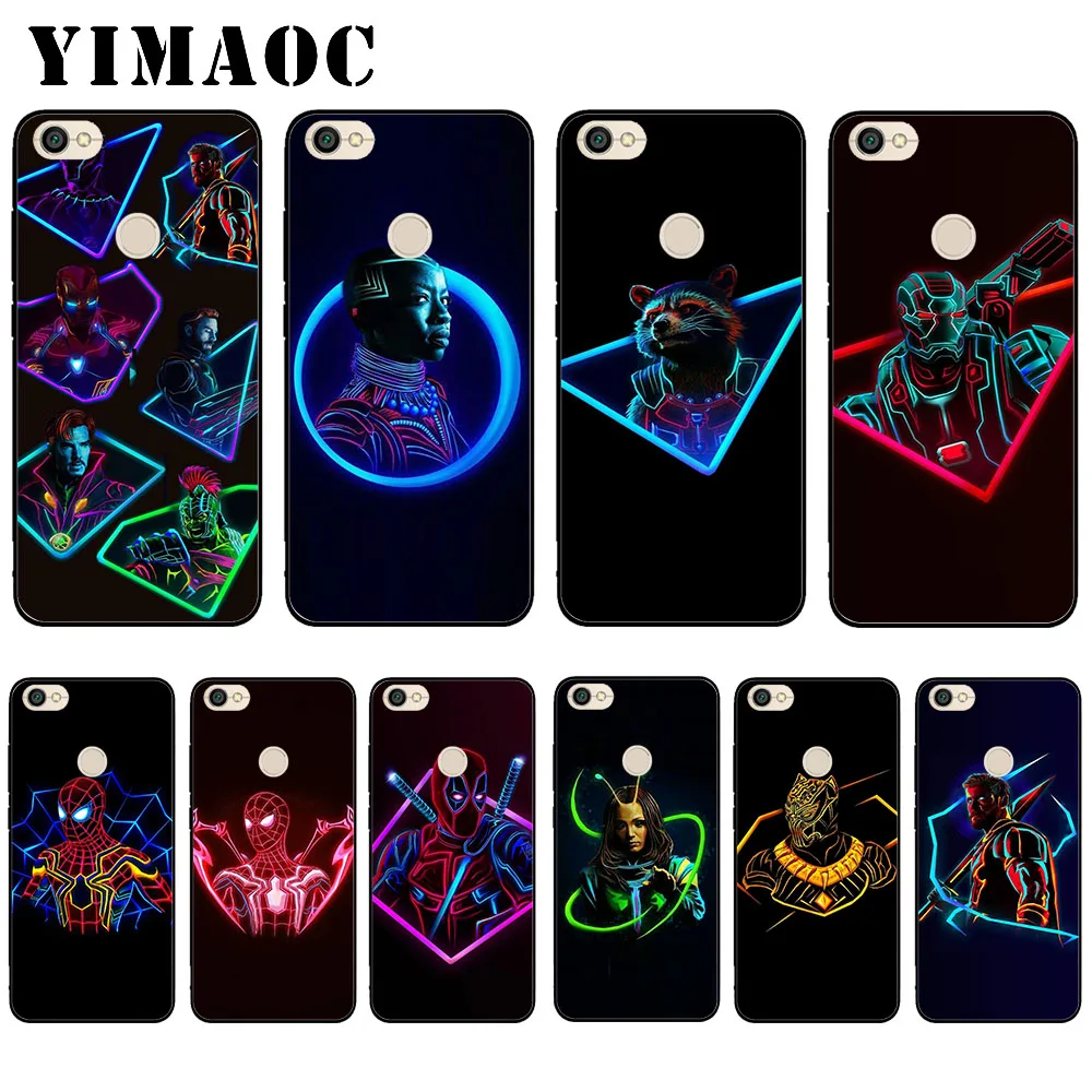 

YIMAOC Marvel Superheroes Avengers Black Soft Silicone Case for Xiaomi Redmi Note 6 Pro 7 Pro S2 Go Cover