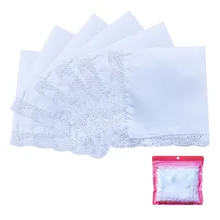 BAIYIXIN женские свадебные вязаные крючком кружевные носовые платки 60 s хлопчатобумажные носовые платки Размер 11," 6 шт Подарочный набор