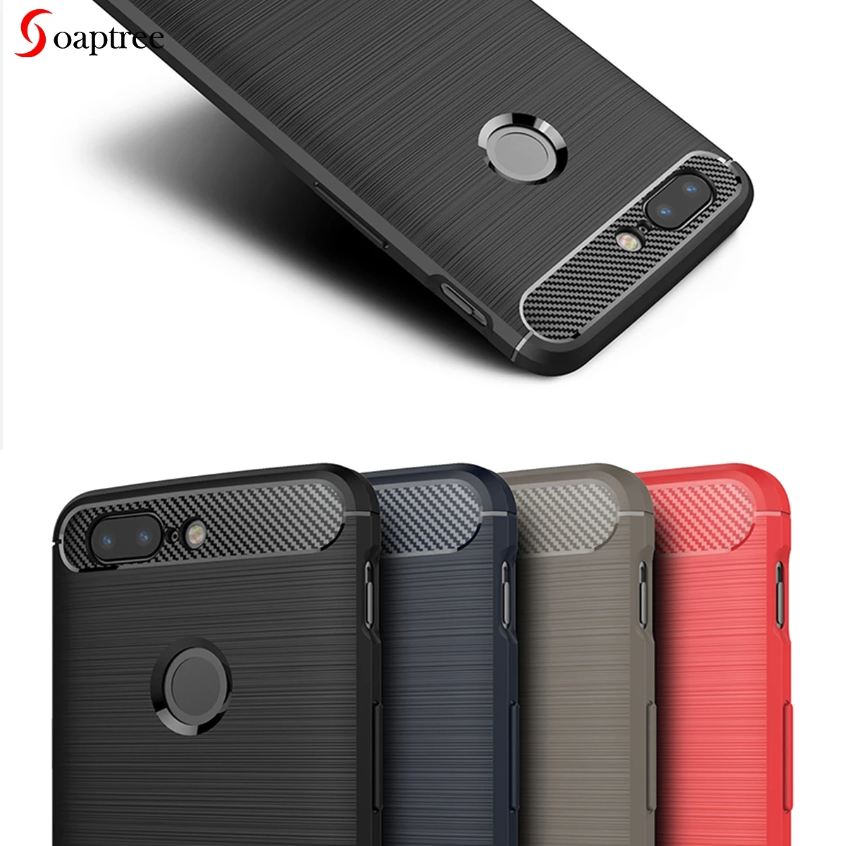 buy Soaptree Case For OnePlus 5T Case Silicon Anti knock Cover For Oneplus 5 6 A5000 OP5T Protective Cover Carbon Fiber Phone Shell