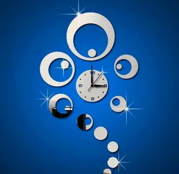 

Removable Circle Wall Clock DIY Mirror Wall Sicker Decoration Maison Home Decoration Horloge Murale Design Moderne kitchen clock