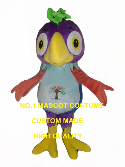 Purple Parrot Maskot Kostum Grosir Ukuran Dewasa Kartun Burung Beo