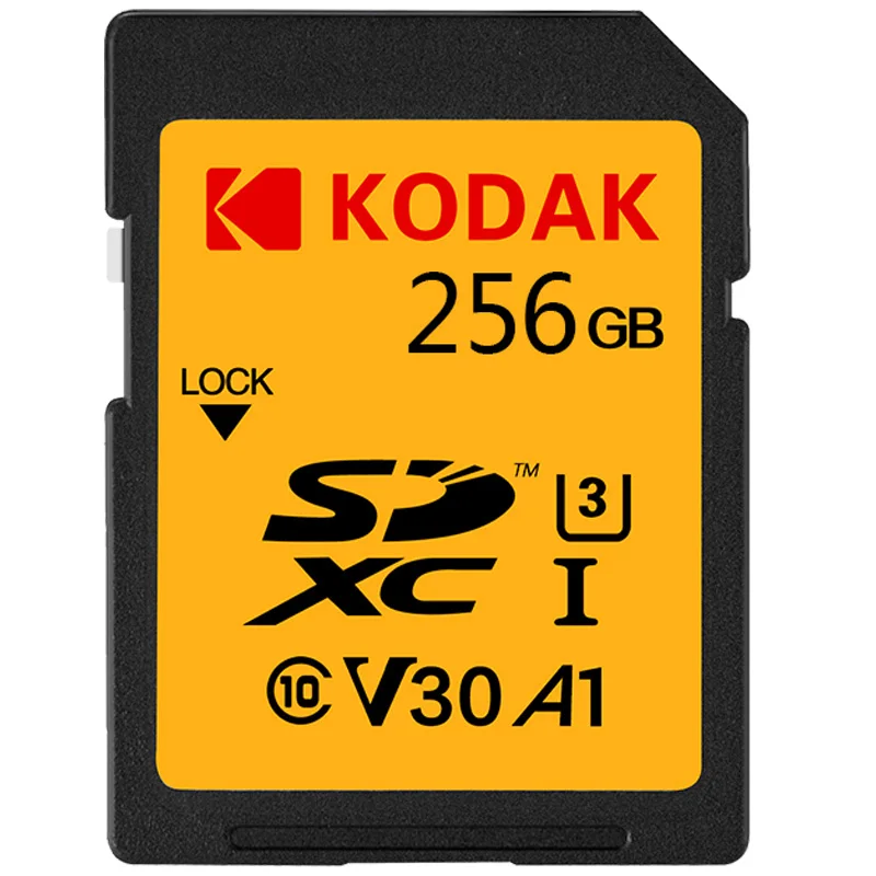 Sd-карта Kodak, 16 ГБ, 32 ГБ, 64 ГБ, 128 ГБ, флеш-карта памяти U1 U3, класс 10, высокоскоростная sd карта Tarjeta для цифровой зеркальной камеры - Емкость: 256GB U3