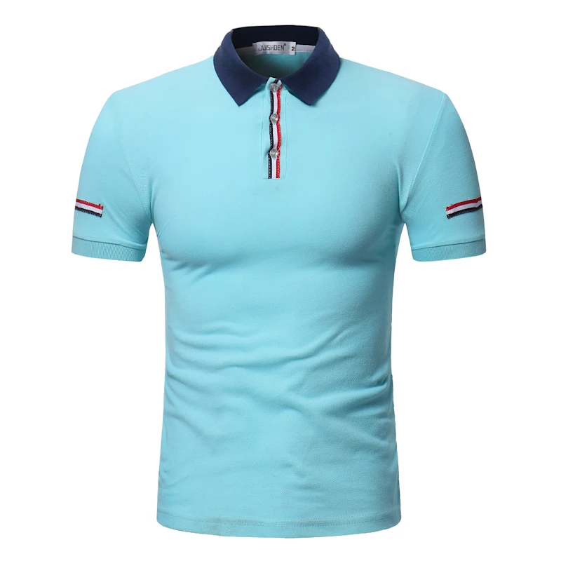 

2018 summer style polo shirt cotton male causal fashion patchwork color slim short sleeved POLO Shirt dress men large size M-3XL