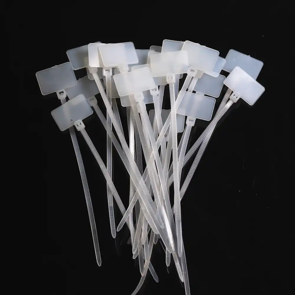 120mm/4.7” Disposable Nylon Zip Tie Labels Plastic Tag Network Cable