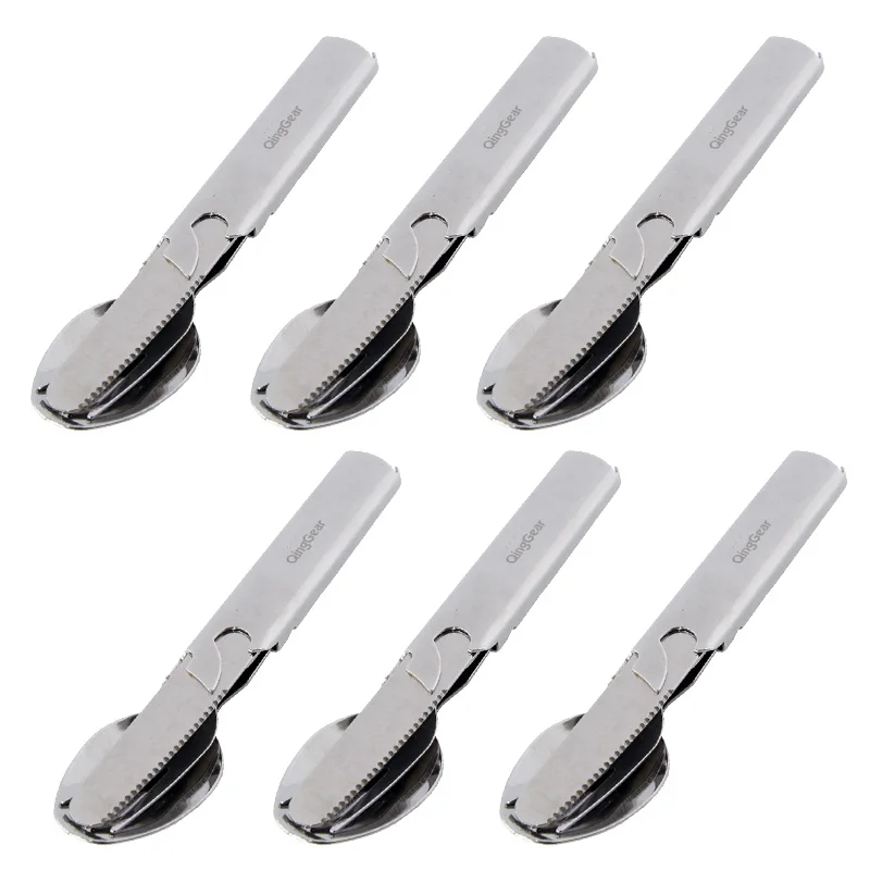 6 sets qinggear 4 en 1 Excursión que acampa cubiertos cuchara Tenedores abrebotellas cuchillo picnic portátil Vajilla con nylon bolsa 6 sets qinggear 4 en 1 Excursión que acampa cubiertos cuchara Tenedores abrebotellas cuchillo picnic portátil Vajilla con nylon bolsa