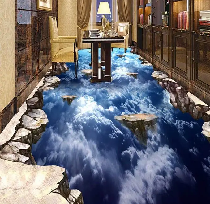 3d Floor Painting Customize Sky Bridge Wall Papers Home Decor 3d Floor Wallpapers For Living Room Modern Wallpaper Floor Wallpaper 3d Floor Wallpaperwallpapers For Living Room Aliexpress