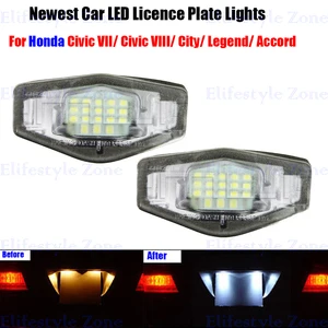 2 x LED Number License Plate Lamps OBC Error Free 18 LED For Honda Civic City Legend Accord