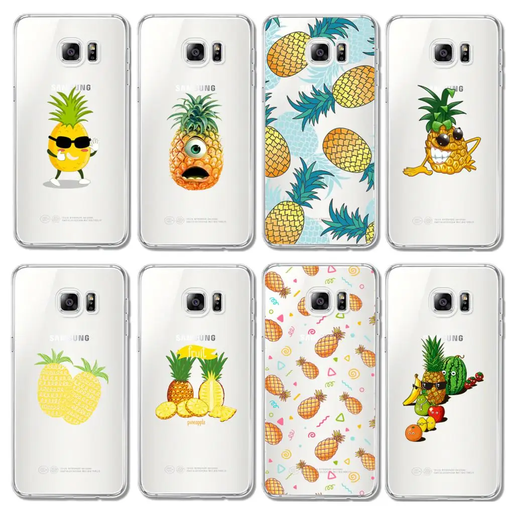 Симпатичные ананас мягкая ТПУ чехол для телефона samsung Galaxy S8 S7 S6 край A5 A3 A7 2016 2017 J3