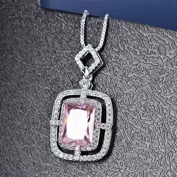 

Dazzling Sunny Multi Gems Crystal 925 Sterling Silver Color Beautiful Charm Pendant Necklace HERN0075