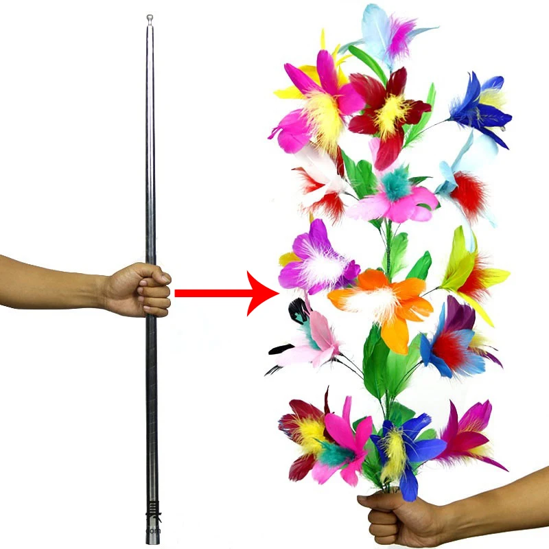 Mizející mizející hůl do květu Stříbrná hůl zblízka zblízka magické triky pro profesionální kouzelníky magické rekvizity Legrační gadget