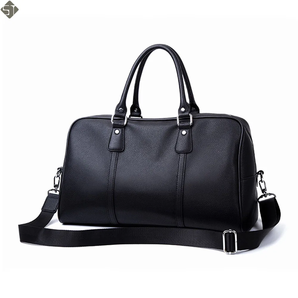 

Men PU Leather Travel Bag Male Big Duffel Bag for Men Women Handbags Large Shoulder Bag with Side Zipper Pocket Unisex Bolsa