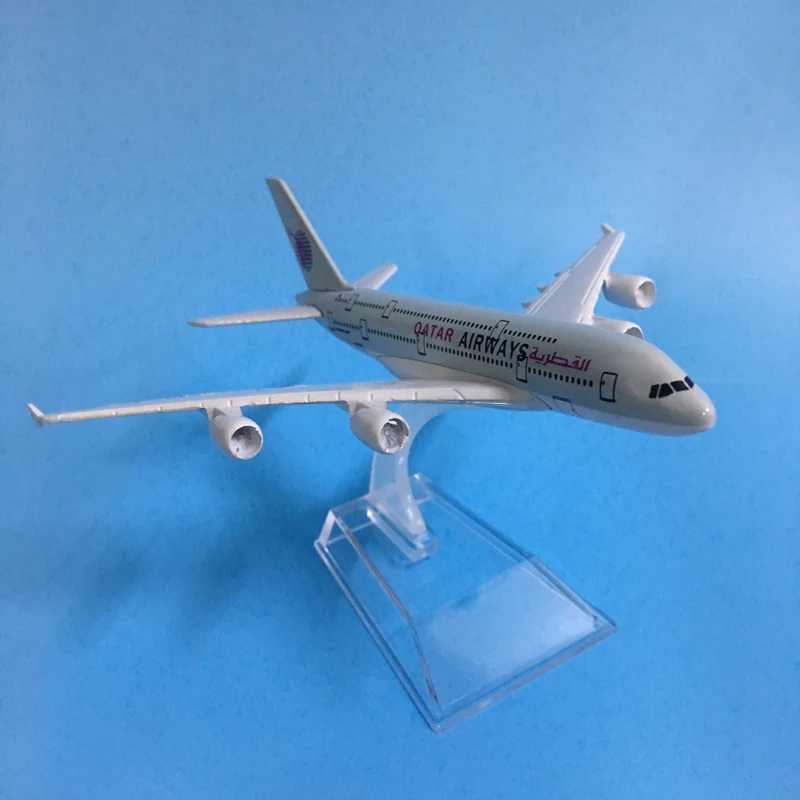 JASON TUTU 16cm QATAR Airways Airbus A380 Plane Model Airplane Model Aircraft Model 1:400 Diecast Metal Airplanes Plane Toy
