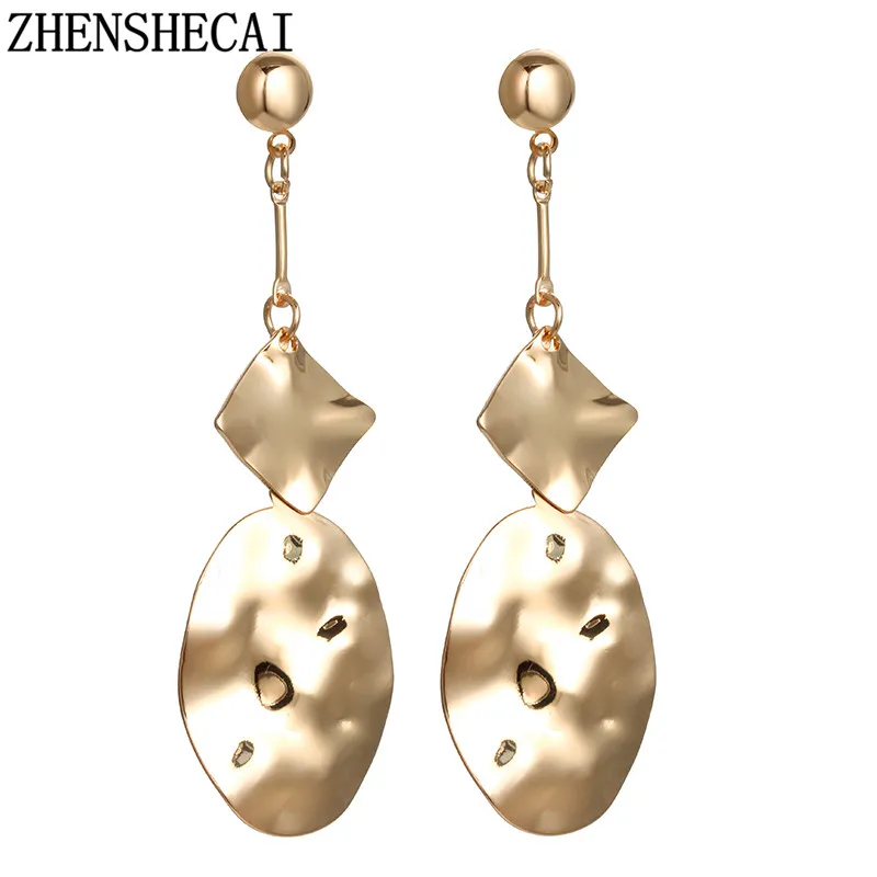 

Trend Abstract Art Drop Earrings Gold Color Metal Dangle Earrings Girls Fashion Statement Ear Jewelry Gift
