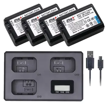 

4pcs NP-FW50 NP FW50 Digital Camera Battery + LCD Triple Charger for Sony NEX-3 a7R Alpha a6500 a6300 a6000 a5000 a3000