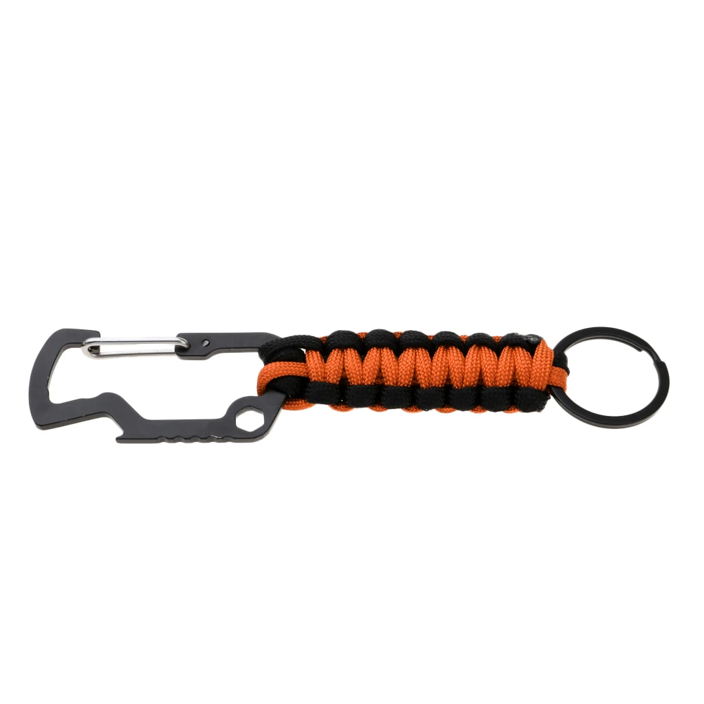  Molle Paracord Keychain Carabiner Hook Braided Lanyard Utility Kit  Molle Key Ring Holder Belt Clip Buckle Carabiner