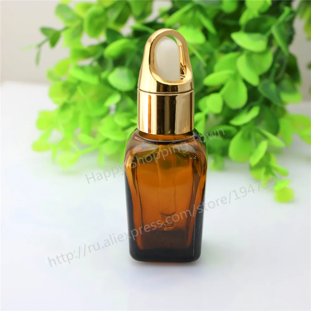Free Shipping 200pcs 25ml Square Amber Glass Essential Oil Bottle With Dropper 50pcs 50ml and 100ml with gold sprayer | Красота и