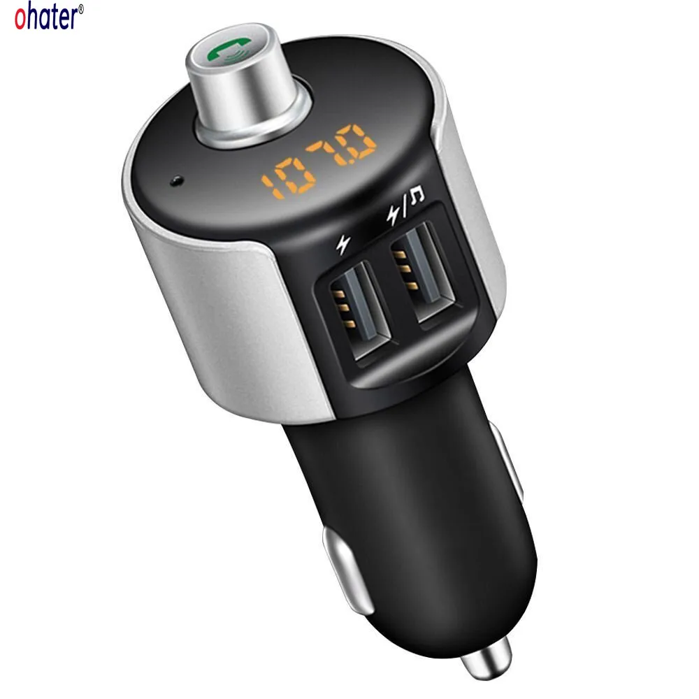 

ohater Bluetooth Car FM Transmitter Modulator Car mp3 Player Wireless Handsfree Music Audio with interface Dual USB Charger