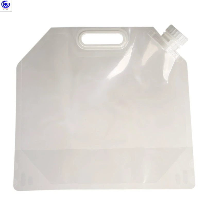 5L/10L Складная портативная бутылка для воды чайник PE безвкусная безопасность автомобиля питьевой Перевозчик контейнер Открытый Кемпинг Туризм Пикник - Цвет: white  Water Bag