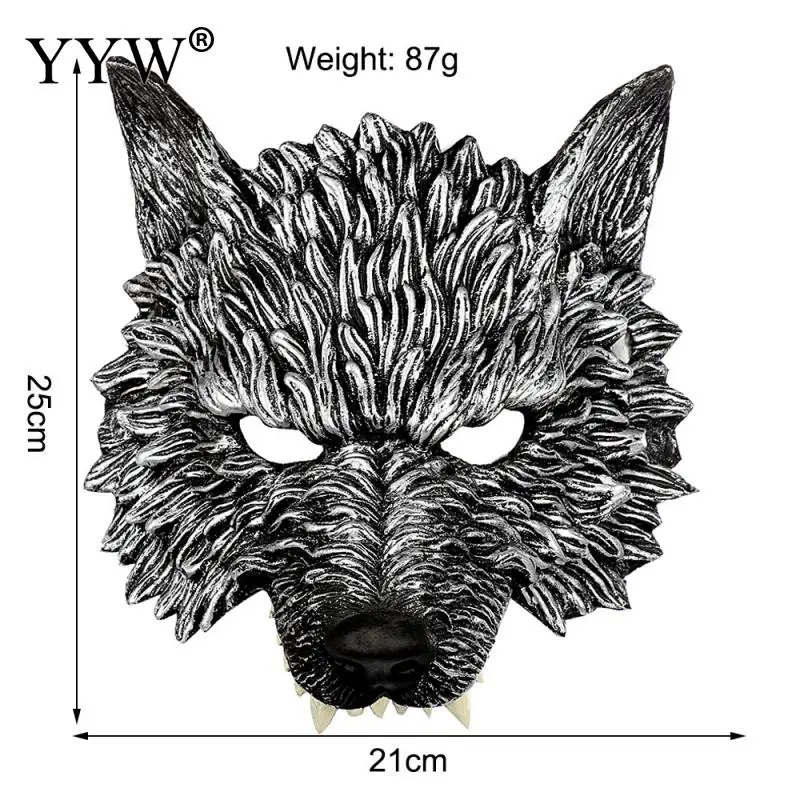Реалистичная маска на Хэллоуин вечеринку, тушь для ресниц, анимальный волк, косплей, Хэллоуин, страшный маскарадный человек, Карнавальная Маскарадная маска реквизит