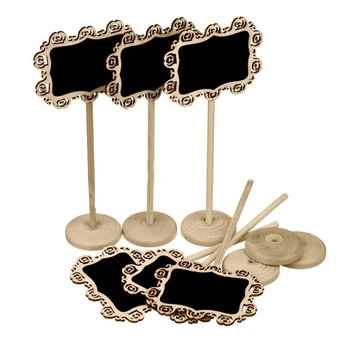 

Affordable office matters Mini Blackboard Signs with Stand and Pattern Border for Table Top Numbers, Food Signs Set of 10