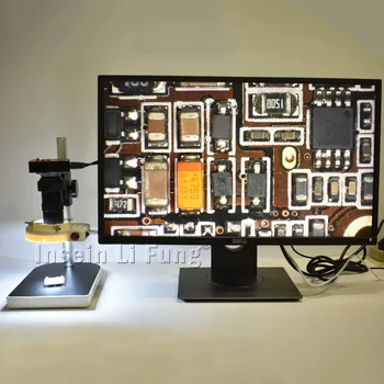 

38MP 1080P 2K 60FPS Electronic Video Microscope Camera HDMI USB Simultaneous Outputs+8X-130X Zoom C-Mount Lens+LED Light+Holder
