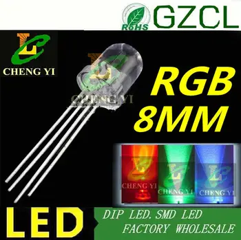 

Tri-color 8mm RGB led diode 4PIN multicolor dip led R1.8-2.2V GB3.0-3.5V 100PCS Free shipping
