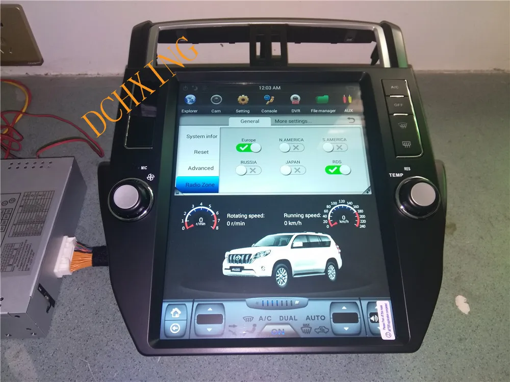 12,1 ''tesla стиль Android 8,1 автомобильный dvd-плеер gps навигация для Toyota Land Cruiser Prado 2010 2011 2012 2013 PX6 CARPLAY