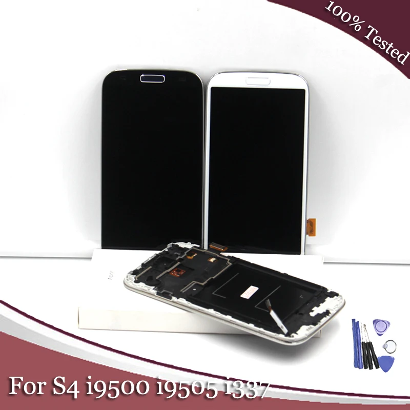 

LCD Compatible For samsung galaxy s4 gt-i9500 i9505 i337LCD display Touch Screen with Digitizer assembly with frame