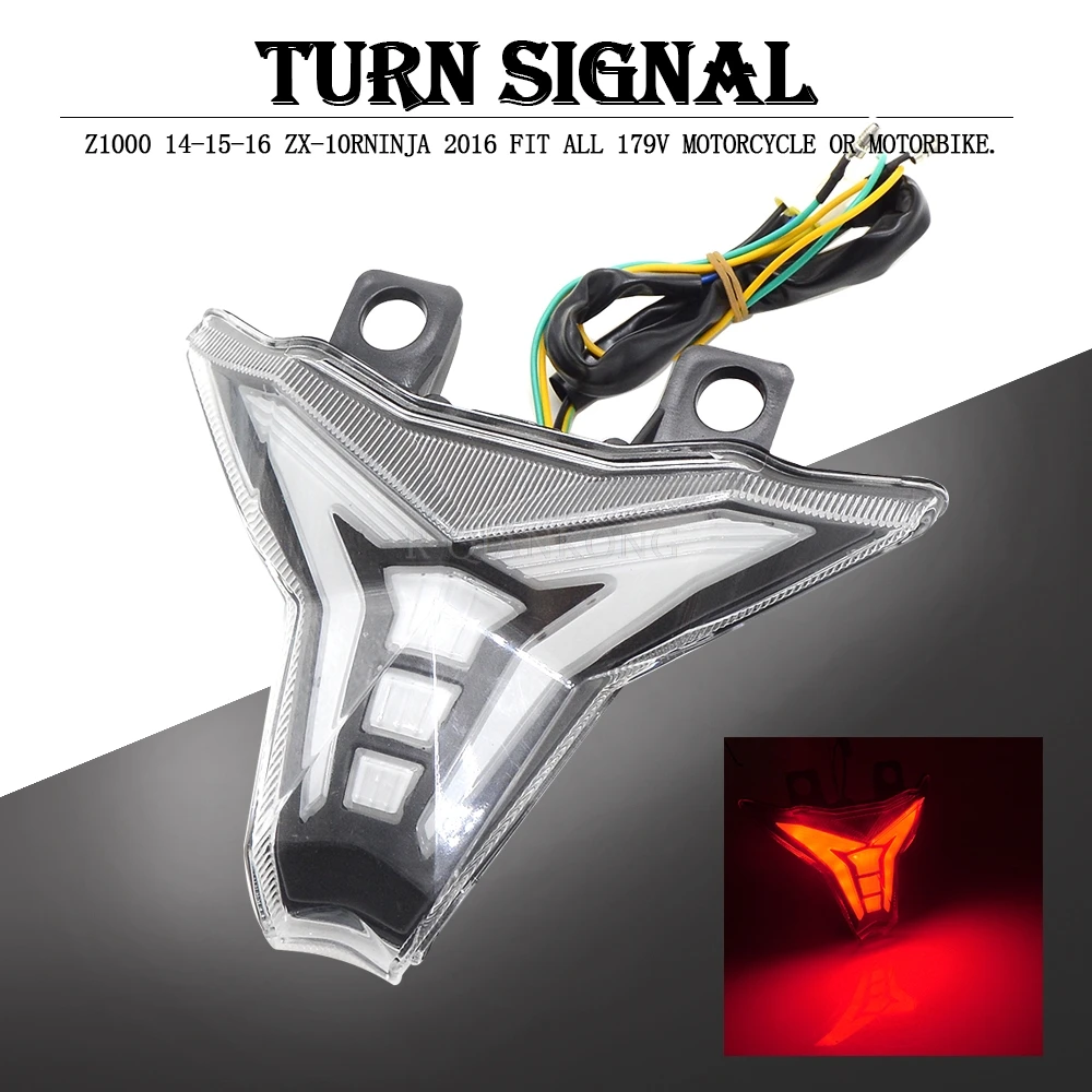 

For KAWASAKI Z1000 2014-2016 ZX10R ZX-10R NINJA Motorcycle Rear Tail Light Brake Turn Signals Integrated LED Light