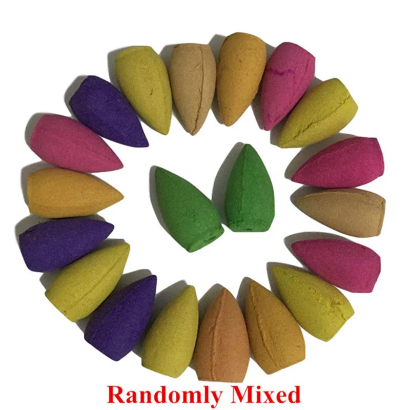 80 PcsBottle Chinese Natural Fragrance Backflow Incense Agarwood Cones Wormwood Rose Mint Scent Incense Cones 10 Types  (5)