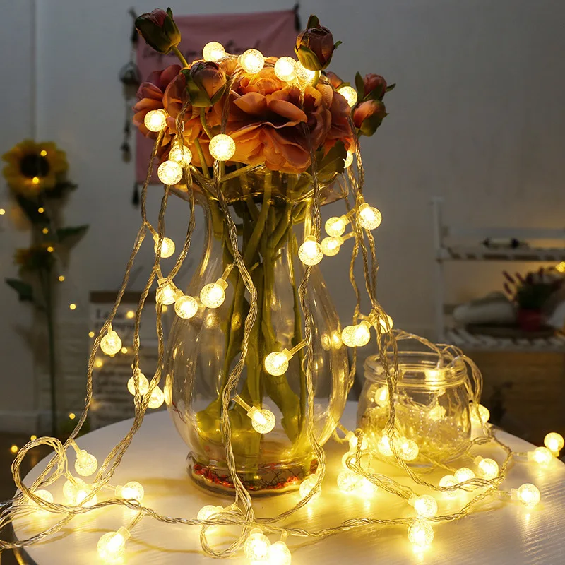 USB Ball Shape LED String Light Christmas Tree Home Courtyard Decoration Lamp Wedding Party Ornament Supplies