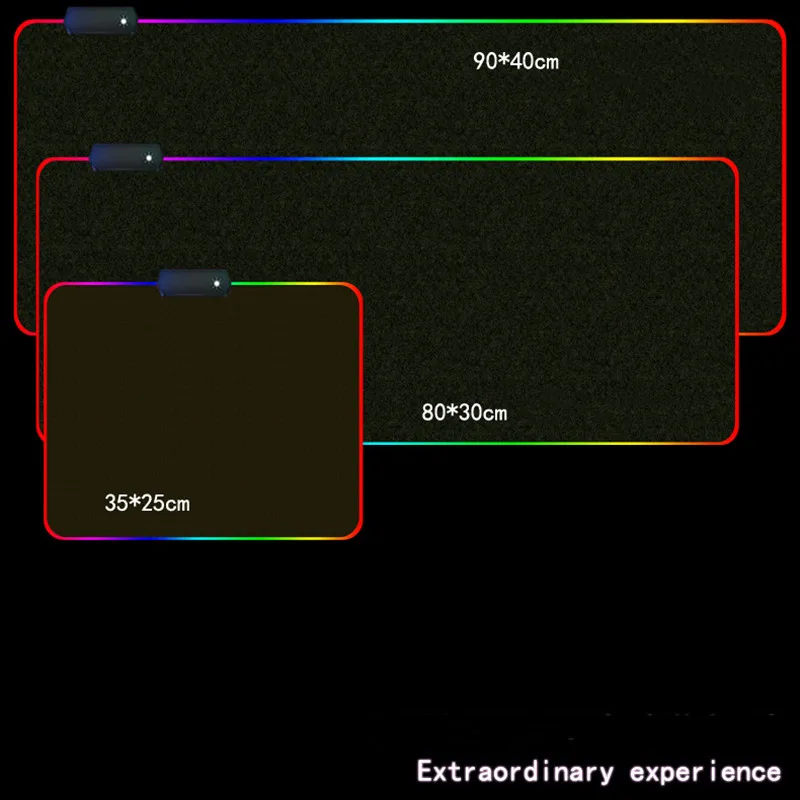 RGB игровой коврик для мыши 4 мм Радужный светящийся светодиодный 7 цветов