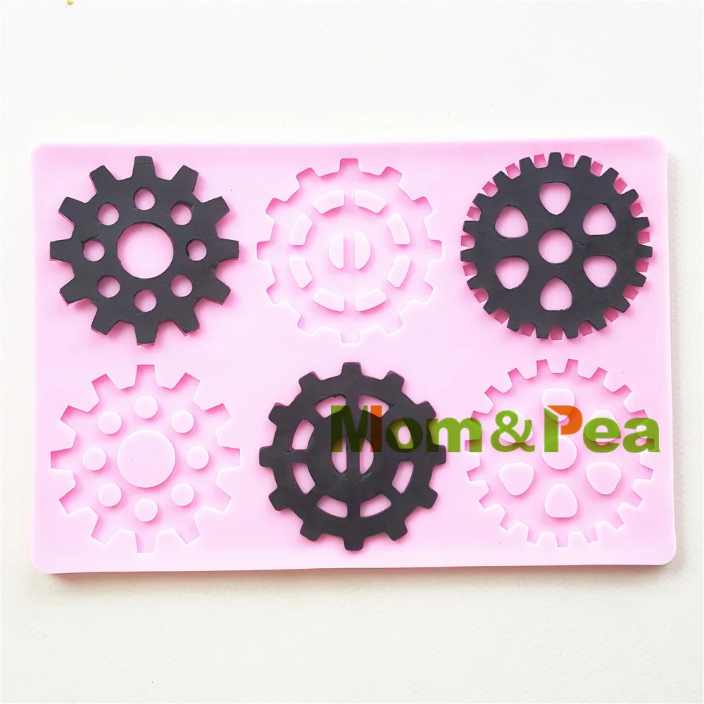 

Mom&Pea 1060 Free Shipping Gear Shaped Silicone Mold Cake Decoration Fondant Cake 3D Mold Food Grade Chocolate Mold