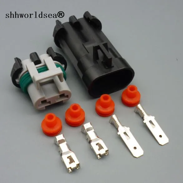 shhworldsea 2 pin 6.3mm car fan plug electronic fan plug auto headlamp