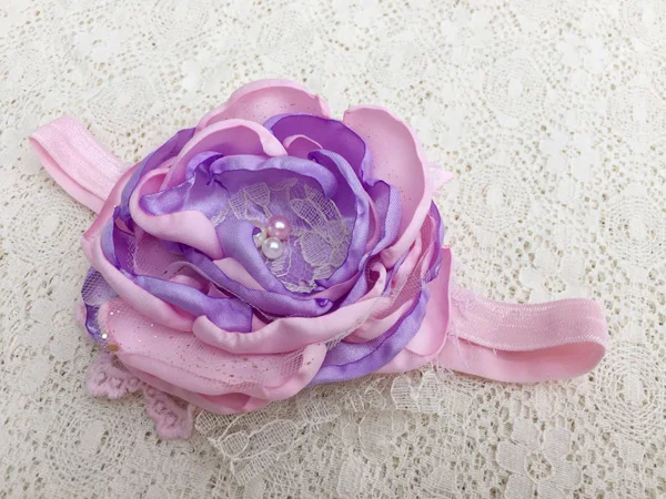 Розовый Лавандовый Цветок Девочка повязка Детские аксессуары для волос