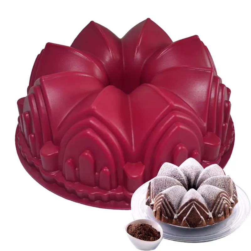 

Big Crown castle Silicone Cake Mold 3D Birthday Cake Pan Decorating Tools Large Bread Fondant DIY Baking Pastry Tool