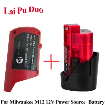 

For Milwaukee M12 12V 1500mAh Li-ion Replacement Power Tool Battery 48-11-2401 With USB Power Source