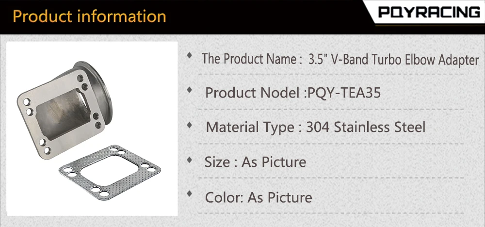 PQY-3," Vband 90 градусов для модели" cast Turbo "локоть переходный фланец 304 нержавеющая сталь для T3 T4 Турбокомпрессор PQY-TEA35