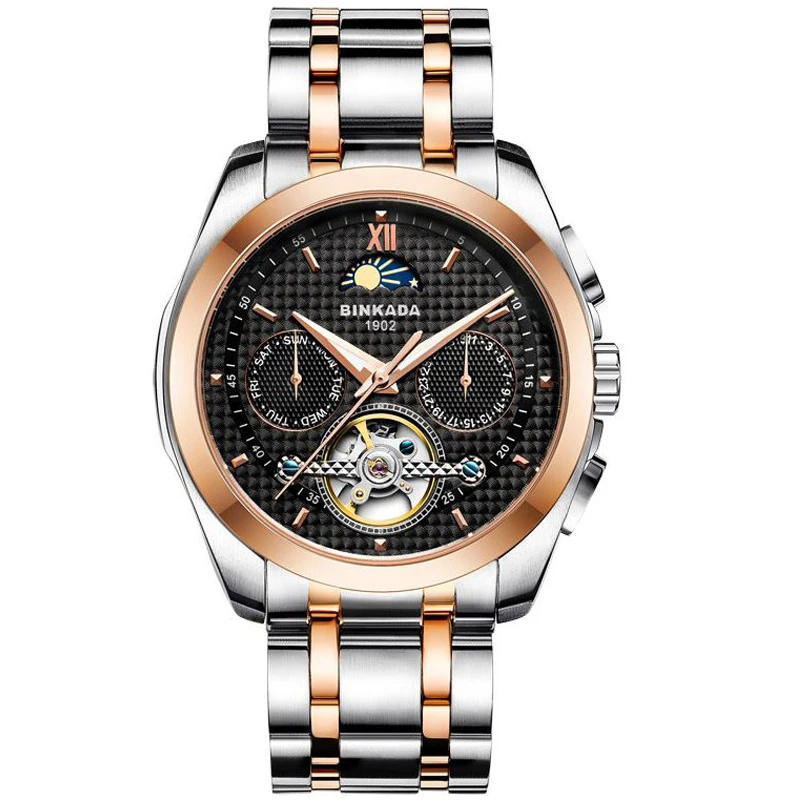 

Men Hollow Automatic Mechanical Watches Business Leisure Calendar 2018 New Moment Sport Wrist Clock Top Brand Luxury 28 Z