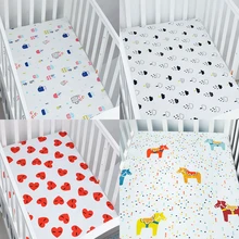 Buy 100% Cotton Percale Fitted Portable/Mini Crib Sheet Bed Sheet Fitted Crib Sheet Soft Baby Bed Mattress Cover 130*70 cm Free Shipping