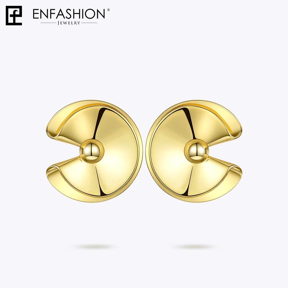 Enfashion, серьги-гвоздики для женщин, подарки, трендовые, золотой цвет, латунь, милые серьги круги, модные ювелирные изделия Oorbellen EF1074 - Окраска металла: Yellow gold color