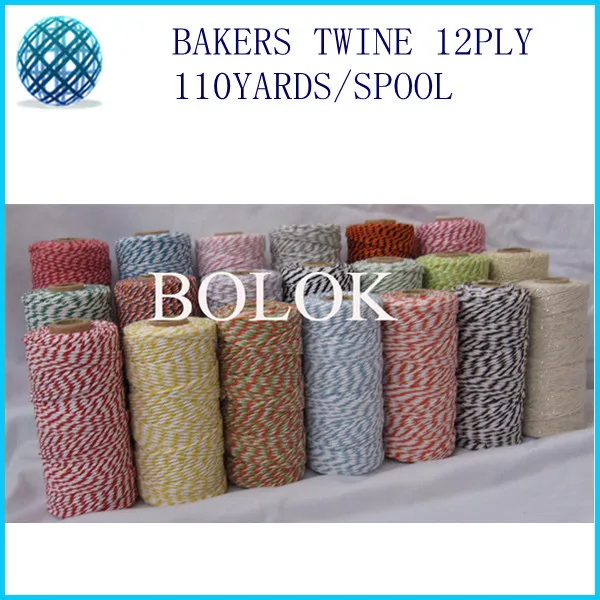 

55 kinds color choose Cotton Baker twine (110yards) 100pcs/lot, divine twine by free shipping